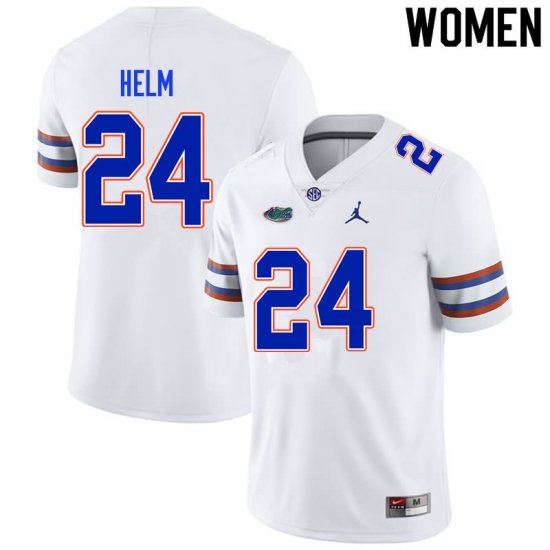 Women's Florida Gators #24 Avery Helm NCAA Nike White Authentic Stitched College Football Jersey QXP1162DK